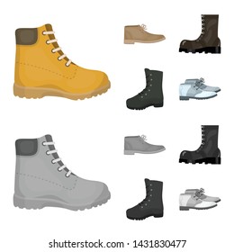 Vector illustration of leather and casual sign. Set of leather and formal vector icon for stock.