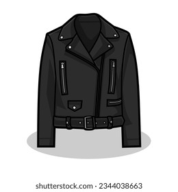 Vector Illustration of Leather Jacket with White Background