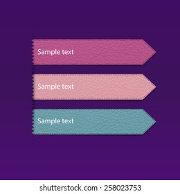 Vector illustration of a leather strap on a purple background.