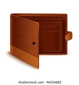 vector illustration of leather wallet against white background