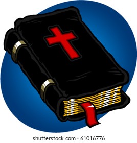 Vector illustration of a leather-bound Holy Bible.