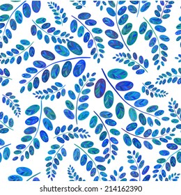 Vector Illustration of Leaves Colorful for Design, Website, Background. Hand Draw Plant Banner. Seamless Pattern Flower Texture Template for Textile