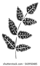 Vector illustration leaves and in doodle style