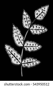 Vector illustration leaves and in doodle style