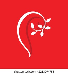 Ilustración vectorial de las hojas de estilo plano sobre fondo rojo