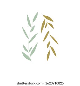 Vector illustration of leaves, flowers on white background, gardeners growing and studying plants in nature, clean ecology, garden tools