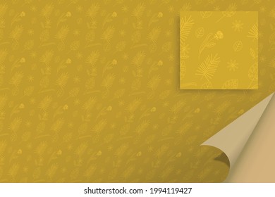 Ilustración vectorial de hojas y flores para otoño o primavera presentada por líneas de doodle de flores rosas Patrones sin costura para diseños de ropa o antecedentes gráficos de moda