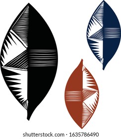 Vector illustration of leaves with geometric application.