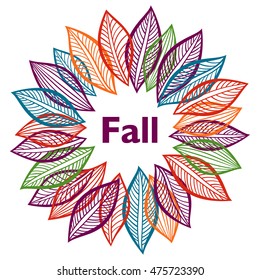 Vector illustration with leaves. May be used like banner, poster, invitation design.
