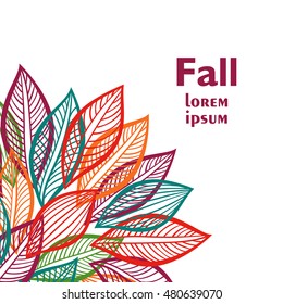 Vector illustration with leaves. May be used like banner, poster, invitation design.