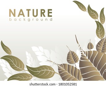 Vector illustration of leaves nature background