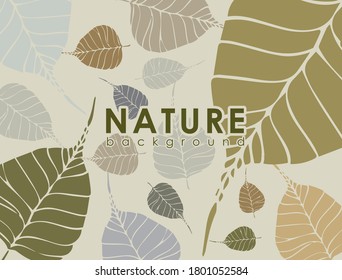 Vector illustration of leaves nature background