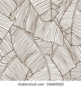 Vector Illustration Leaves Of Palm Tree. Seamless Pattern.