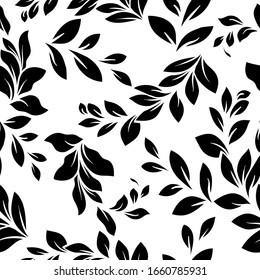 Vector illustration leaves of palm tree. Seamless pattern.