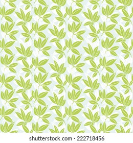 Vector illustration leaves of palm tree. Seamless pattern.