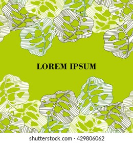 Vector illustration leaves of palm tree