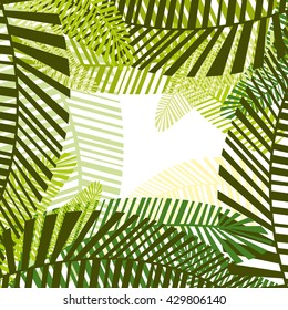 Vector illustration leaves of palm tree