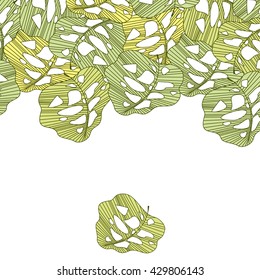 Vector illustration leaves of palm tree