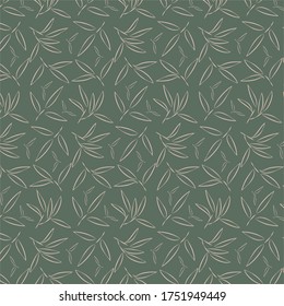 Vector illustration of leaves pattern. Floral organic background. Hand drawn leaf texture.