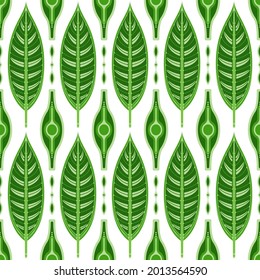 Vector illustration of leaves pattern. Floral organic background.