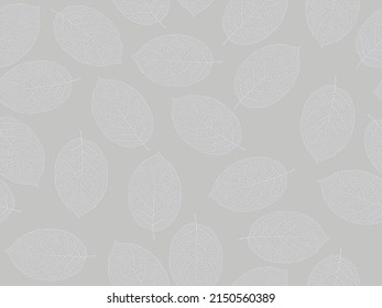 Vector illustration of leaves. Patterns of skeletal leaf cells, foliage branches, leaf veins of abstract autumn background for creative banner design.