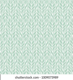 Vector illustration of leaves seamless pattern. Floral organic background. Hand drawn leaf texture.