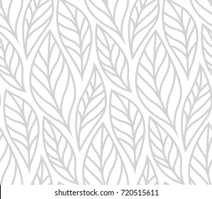 Vector illustration of leaves seamless pattern. Floral organic background. Hand drawn leaf texture.