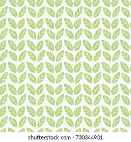Vector illustration of leaves seamless pattern. Floral organic background. Hand drawn leaf texture.