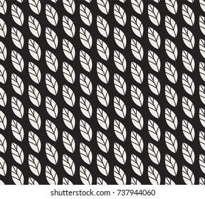 Vector illustration of leaves seamless pattern. Floral organic background. Hand drawn leaf texture.