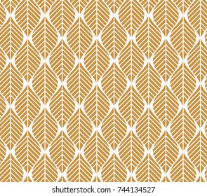 Vector illustration of leaves seamless pattern. Floral organic background. Hand drawn leaf texture.