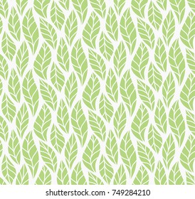 Vector illustration of leaves seamless pattern. Floral organic background. Hand drawn leaf texture.