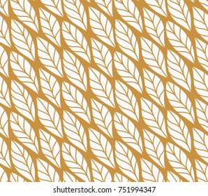 Vector illustration of leaves seamless pattern. Floral organic background. Hand drawn leaf texture.