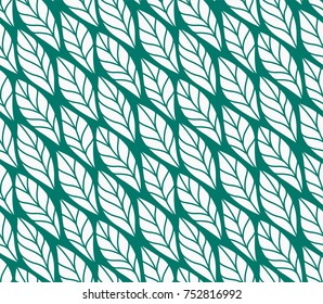 Vector illustration of leaves seamless pattern. Floral organic background. Hand drawn leaf texture.