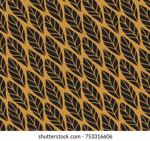 Vector illustration of leaves seamless pattern. Floral organic background. Hand drawn leaf texture.