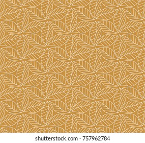 Vector illustration of leaves seamless pattern. Floral organic background. Geometric abstract leaf texture.