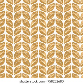 Vector illustration of leaves seamless pattern. Floral organic background. Hand drawn leaf texture.