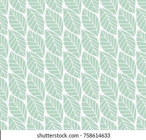 Vector illustration of leaves seamless pattern. Floral organic background. Hand drawn leaf texture.