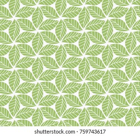 Vector illustration of leaves seamless pattern. Floral organic background. Hand drawn leaf texture.