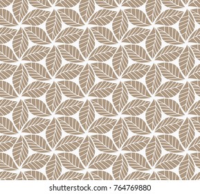 Vector illustration of leaves seamless pattern. Floral organic background. Hand drawn leaf texture.