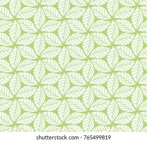 Vector illustration of leaves seamless pattern. Floral organic background. Hand drawn leaf texture.