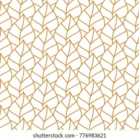 Vector illustration of leaves seamless pattern. Floral organic background. Hand drawn leaf texture.