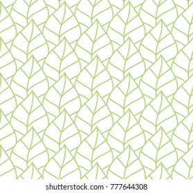 Vector illustration of leaves seamless pattern. Floral organic background. Hand drawn leaf texture.