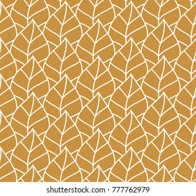 Vector illustration of leaves seamless pattern. Floral organic background. Hand drawn leaf texture.