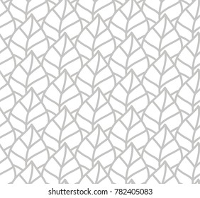 Vector illustration of leaves seamless pattern. Floral organic background. Hand drawn leaf texture.