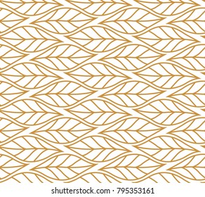 Vector illustration of leaves seamless pattern. Floral organic background. Hand drawn leaf texture.