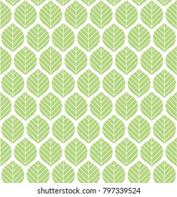 Vector illustration of leaves seamless pattern. Floral organic background. Hand drawn leaf texture.