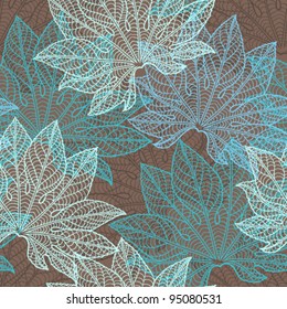 Vector illustration of leaves. (Seamless Pattern)