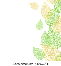 Vector illustration of leaves. (Seamless stylish pattern)