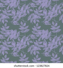 Vector illustration of leaves. (Seamless stylish pattern)