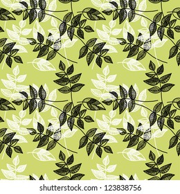 Vector illustration of leaves. (Seamless stylish pattern)